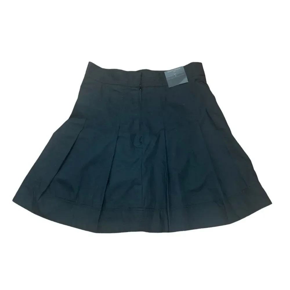 banana Republic womens size 4 small black pleated skirt new academia school